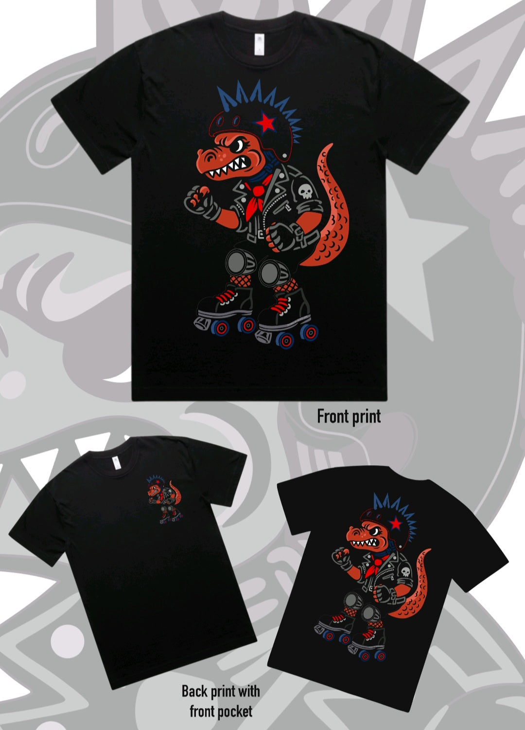 Derby Dino Navy/Red Tee
