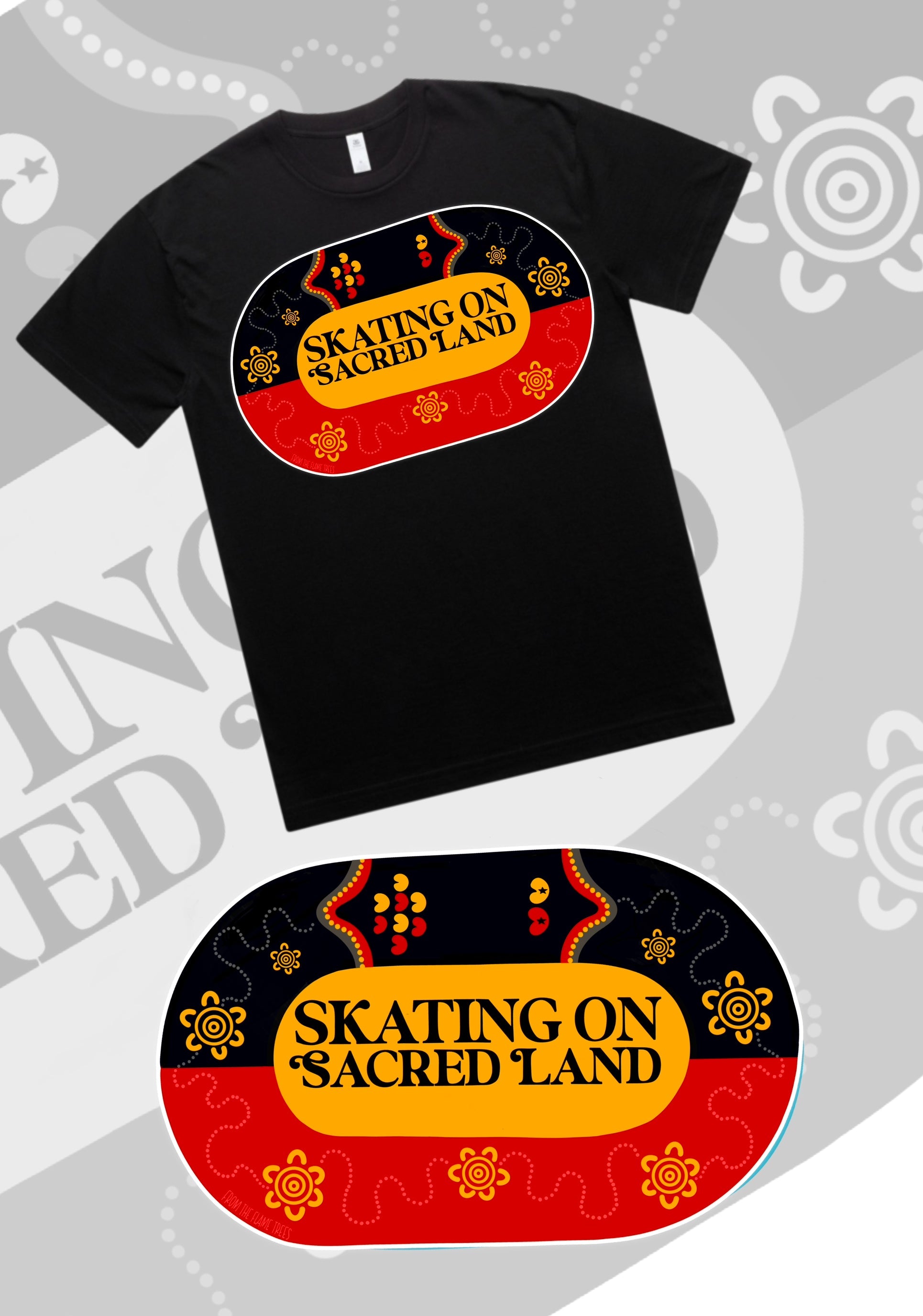 Skating On Sacred Land - Flag Tee